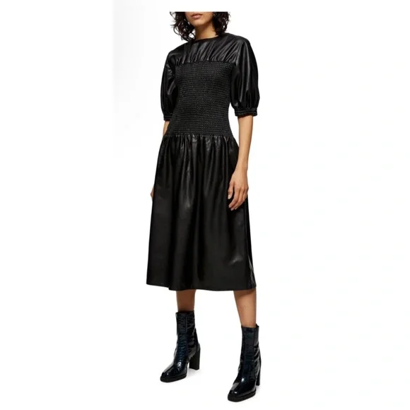 chinese dress ladies Steve Madden Tilly Faux Leather Minidress in Black at Nordstrom, Size 8 main image 0
